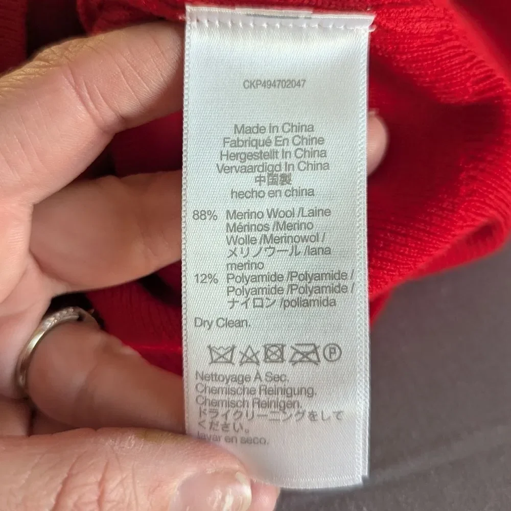 Madewell Red Merino Wool Sweater XS NWT